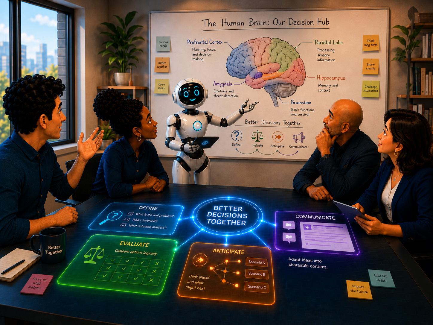 A professional team using FreeThought to think through ideas and decisions